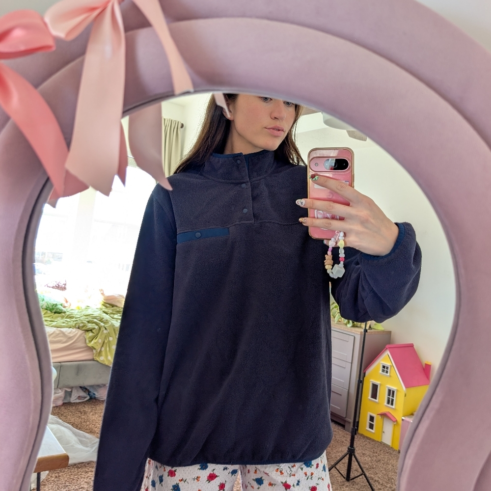 Cozy Fleece Pullover Size XL - Navy